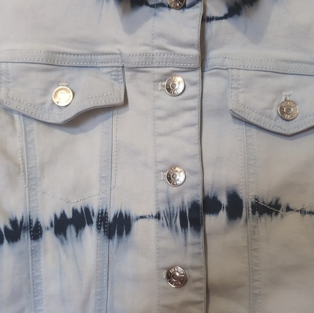 Justice Denim Blue Tie‎ Sye Jean Jacket Girls Size 10
